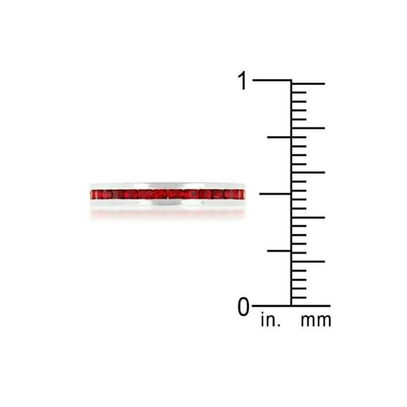 Stackable Eternity Ring Ruby Swarovski Sparkly Crystals July Birthstone New - Picture 3 of 3